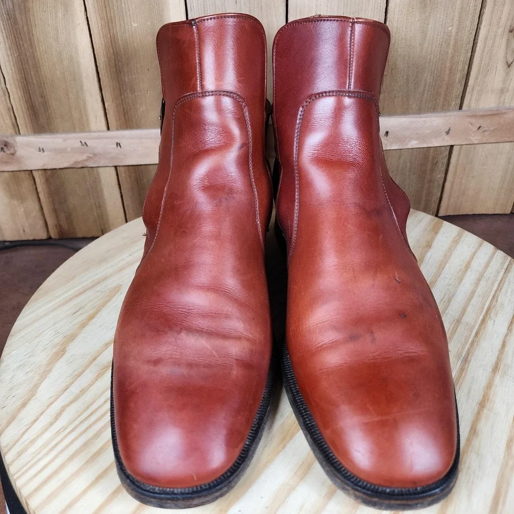 Loake Bros Jodhpur Boots Mens‎ 10 UK 9 Brown Leather Buckle England Made Beatles